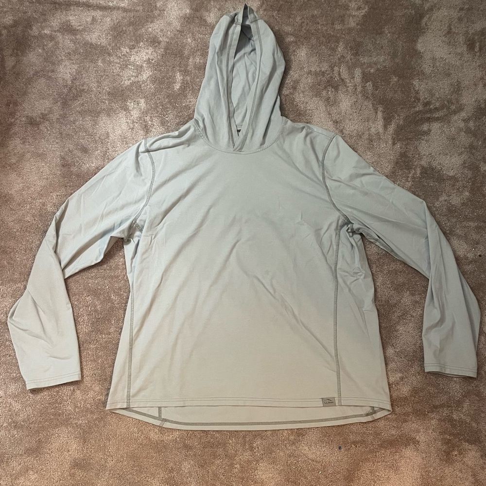 L.L. Bean light grey insect repellent lightweight hoodie. Size men’s XL.